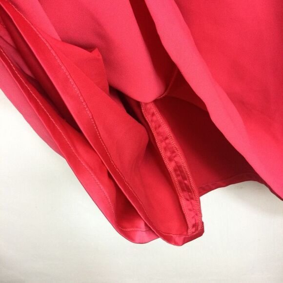 Ellen Tracy Womens Portofino Overlay Sleeveless V-Neck Sheath Dress Watermelon - Picture 7 of 9